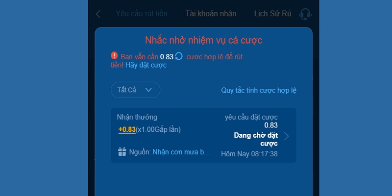 Trước khi thực hiện giao dịch anh em hãy kiểm tra lại kết nối của mình